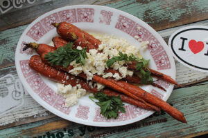 Roasted Carrots with feta and black truffle at Chalk Point Kitchen