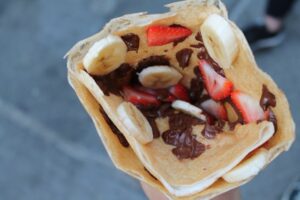 Nutella, banana, strawberry Crepes from Bar Suzette
