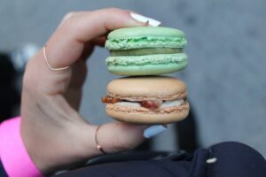 Pistachio and Bacon macarons from Macaron Parlour