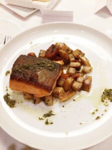Salmon and root vegetables at Davio's Steakhouse
