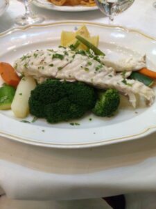 Whole fish of the day on vegetables at San Pietro