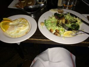 Eggs and salad at Almond