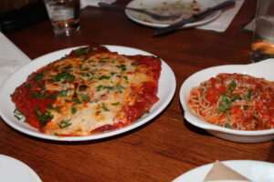 Gluten Free Chicken Parmesan and Spaghetti from Rubirosa