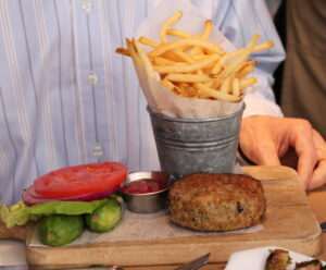 Turkey Burger and Truffle Fries at Delicatessen