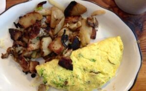 Omelette and home fries from Bubby's