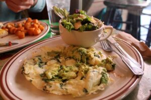 Egg white omelette with avocado and greens at The Grey Dog