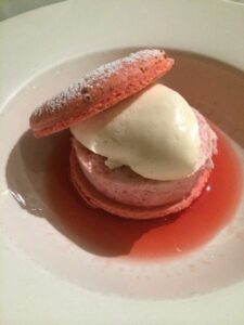 Strawberry Macaron ice cream sandwich from L'Artusi