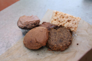 Gluten free and vegan cookies and gluten free brownie from Little Cupcake Bakeshop