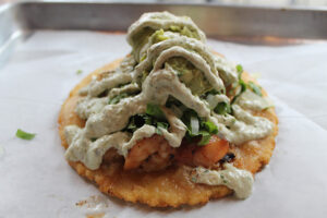Shrimp Gorgon taco (cc risk in fryer) from Otto's Tacos