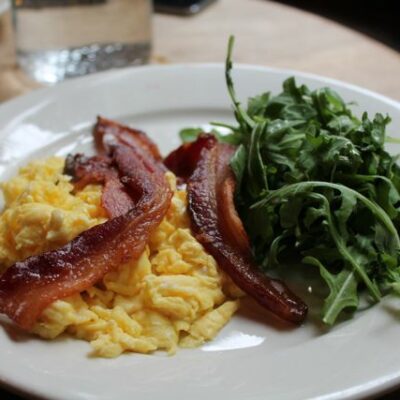 Scrambled Eggs with Bacon notoast at The Smile