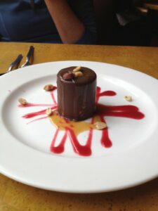 Gluten Free chocolate- peanut butter bliss dessert at Candle 79