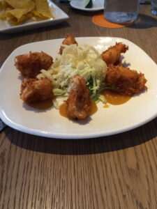 Coconut crusted shrimp at Tommy Bahama Restaurant & Bar