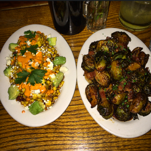 Brussels Sprouts and corn off the cob from Randolph Beer