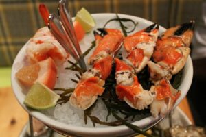 Shrimp Cocktail and crab legs at Crave Fishbar