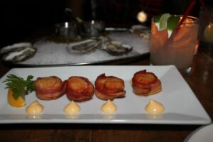 Bacon wrapped scallops at Grey Lady