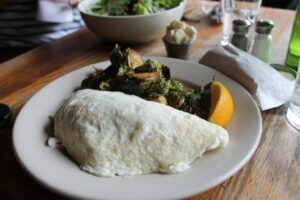 Egg white omelette with brussels sprouts from The Smith