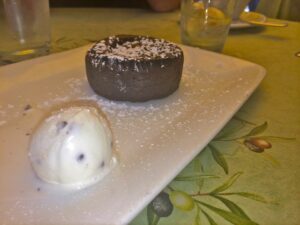 Flourless chocolate cake at Palma