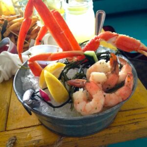 Crab Claws and Poached Shrimp at The Surf Lodge