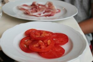Tomatoes and Prosciutto at Sant Ambroeus