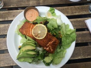 Blackened salmon salad at Stone Street Tavern