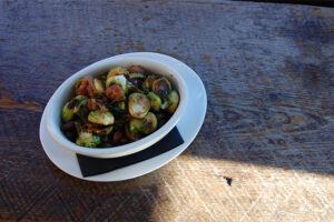 Brussel sprouts with bacon at Boulton and Watt