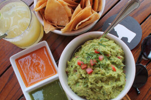 Guacamole and chips (shared fryer risk) at El Toro Blanco