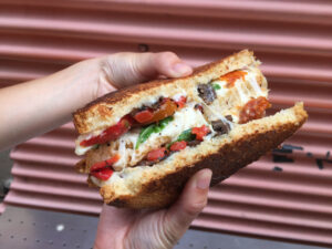 The Big Skinny gluten free melt with mozzarella and tomatoes at the Melt Shop