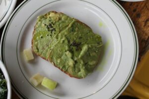 Avocado toast on gluten free toast at The Butcher's Daughter