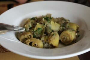 Braised Baby Artichokes from Angelini Osteria