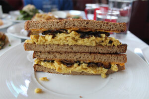 'Egg Sandwich' on gluten free bread from Crossroads in Beverly Grove, Los Angeles