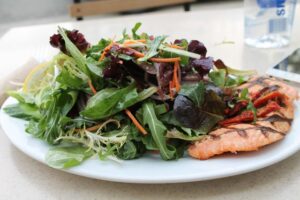 King Salmon & Arugula Salad at M Cafe de Chaya