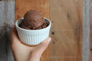 Chocolate ice cream at Sage Vegan Bistro
