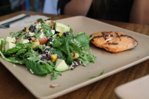 Salmon quinoa salad at Blue Plate Taco