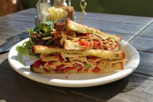 Grilled Chicken Panini on gluten free bread at Coral Tree Cafe