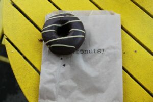 Chocolate coconut gluten free and vegan fonut from Fonuts