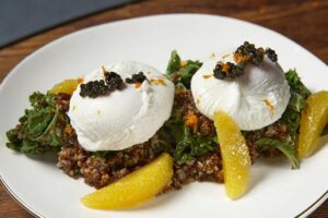 Poached Eggs on Quinoa from Hyde Sunset Kitchen + Cocktails