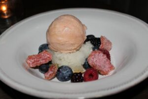 Dairy free fruit and sorbet at Faith and Flower