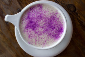 Lavender Chai Latte at Paper or Plastik Cafe in Mid-City, Los Angeles