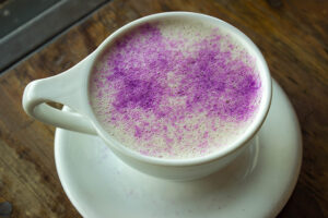 Lavender Chai Latte at Paper or Plastik Cafe in Mid-City, Los Angeles