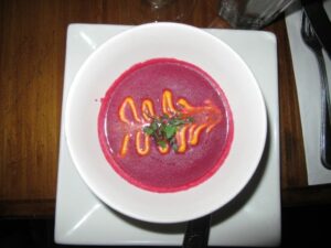 Roasted Beet Soup at Tre