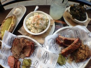 gluten free meat and sides at Holy Cow BBQ