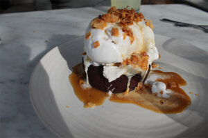 Brownies with coconut ice cream from Gracias Madre