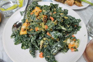 Kale Salad with roasted vegetables from Gracias Madre