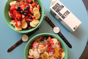 Coco Cado and Berry Bowl with gluten free granola at Backyard Bowls