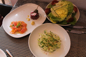 Crab Salad, Little Gems, Crudo Tasting at Fig & Olive