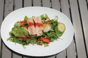 tuna and arugula salad at Tillie's at Gurney's Inn