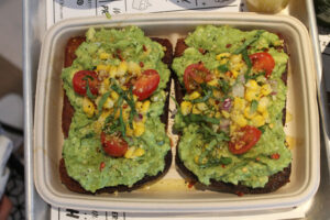 gluten free and vegan avocado toast at by Chloe