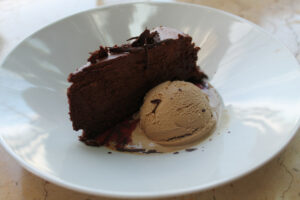 Flourless chocolate cake at The District By Hannah An