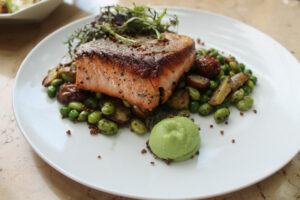 Pan Seared Salmon at The District by Hannah An