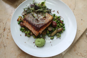 Pan Seared Salmon at The District by Hannah An